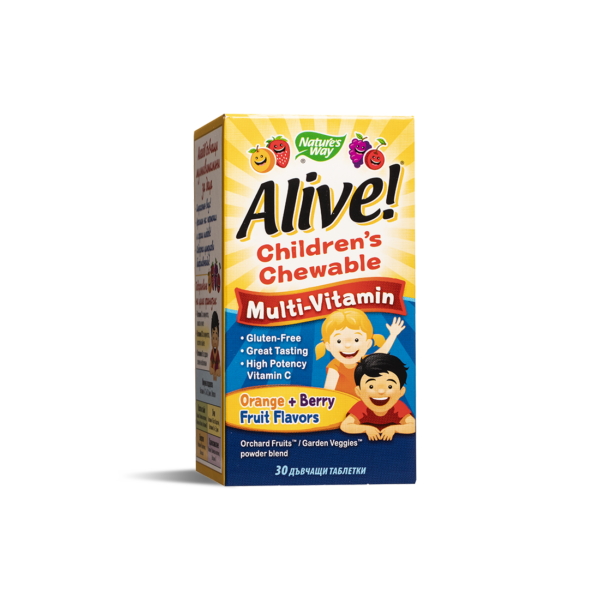 Alive! Children's Chewable Multi-Vitamin / Алайв! Мултивитамини за деца x 30 дъвчащи таблетки от Vita Yana