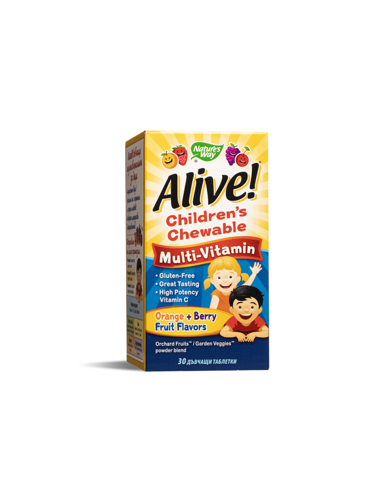 Alive! Children's Chewable Multi-Vitamin / Алайв! Мултивитамини за деца x 30 дъвчащи таблетки от Vita Yana