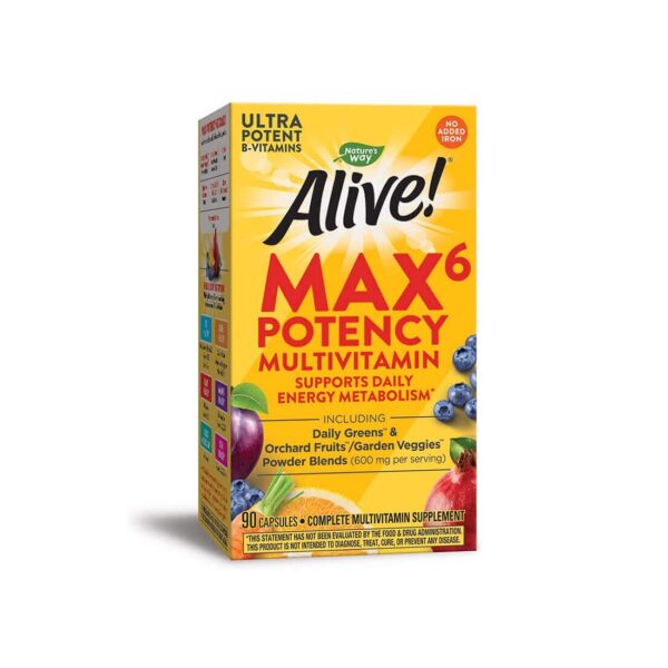 Alive!® Max6 Max Potency Multivitamin (No Iron) Алайв! Мултивитамини максимум сила Не съдържа желязо / 90 капсули от Vita Yana