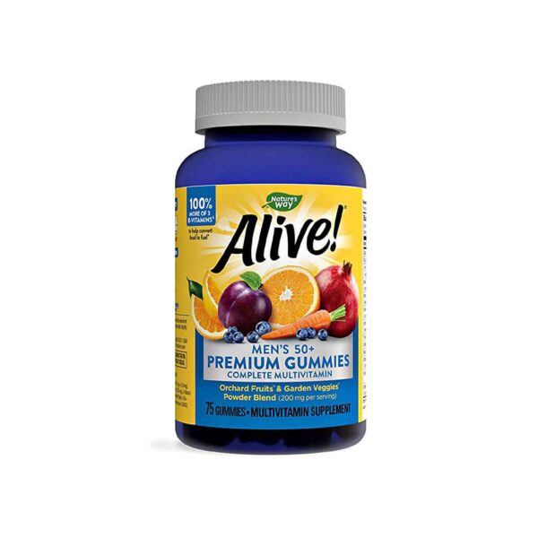 Alive! Men’s 50+ Premium Gummies Multivitamin Алайв! Премиум мултивитамини за мъже 50+ 75 желирани таблетки от Vita Yana