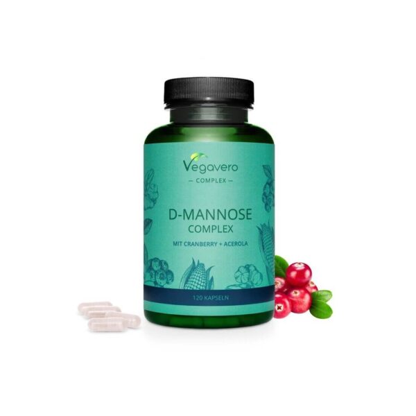 D-Mannose Complex mit Cranberry + Acerola Д-маноза комплекс с червена боровинка и ацерола 120 капсули