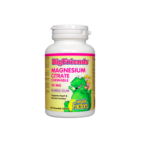 Magnesium Citrate Big Friends®/ Магнезий (цитрат) за деца 50 mg х 60 дъвчащи таблетки с вкус на дъвка от Vita Yana