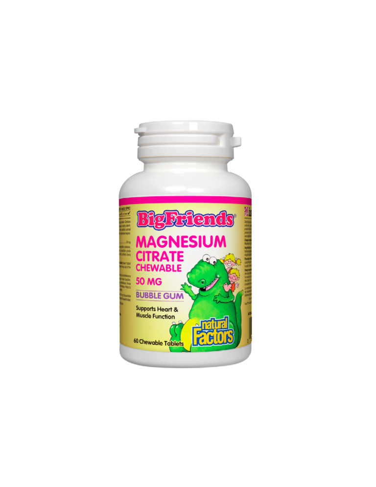 Magnesium Citrate Big Friends®/ Магнезий (цитрат) за деца 50 mg х 60 дъвчащи таблетки с вкус на дъвка от Vita Yana