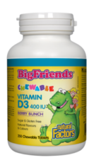 Vitamin D3 Big Friends®/ Витамин D3 за деца 400 IU х 250 дъвчащи таблетки с вкус горски плодове от Vita Yana