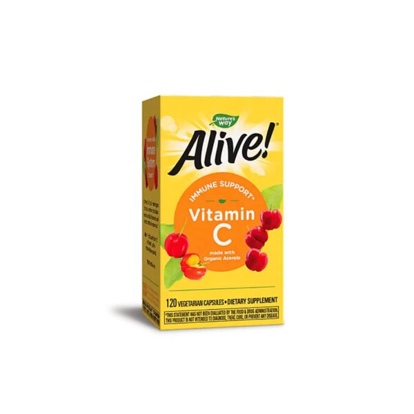 Alive! Vitamin C / Алайв! Витамин С (oт ацерола органик), 120 капсули Nature’s Way