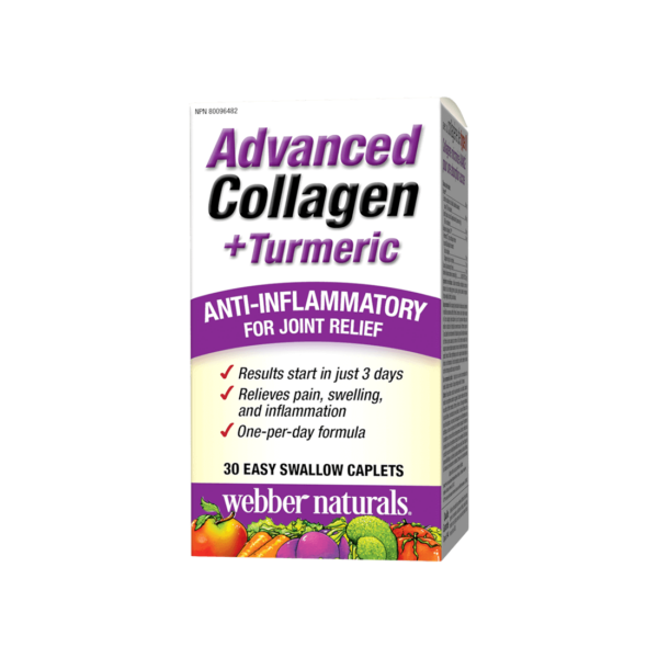 Advanced Collagen + Turmeric / Колаген и куркума за здравето на ставите, 30 мини каплети Webber Naturals