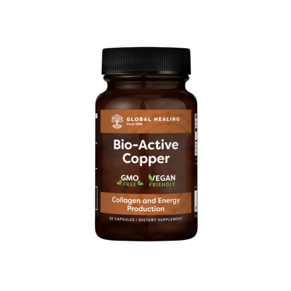 Енергия, тонус и антиейджинг грижа за косата и кожата - Мед (медно-никотинова киселина) - Bio-Acitve-Copper, 30 капсули Global Healing