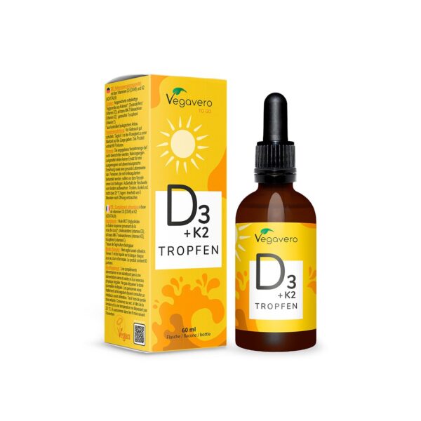 Кости и зъби - Витамин D3 + K2, 60 ml капки