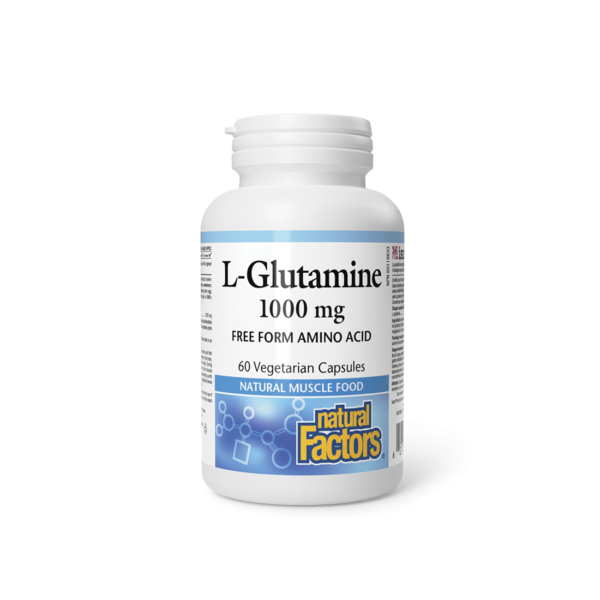 Имунитет и мускулна функция - Л-Глутамин, 1000 mg х 60 V капсули Natural Factors