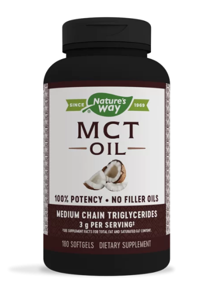MCT Oil / Средноверижни триглицериди от кокосово масло x 180 софтгел капсули Nature’s Way