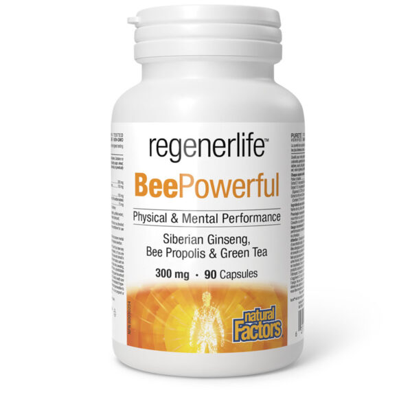 Regenerlife™ Bee Powerful Пчелен прашец, прополис, сибирски женшен, зелен чай, 90  капсули