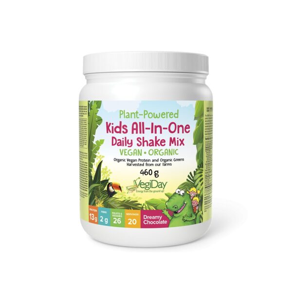 Веган протеин за деца - С органик плодове, зеленчуци и билки - С вкус на шоколад, 460 g Natural Factors