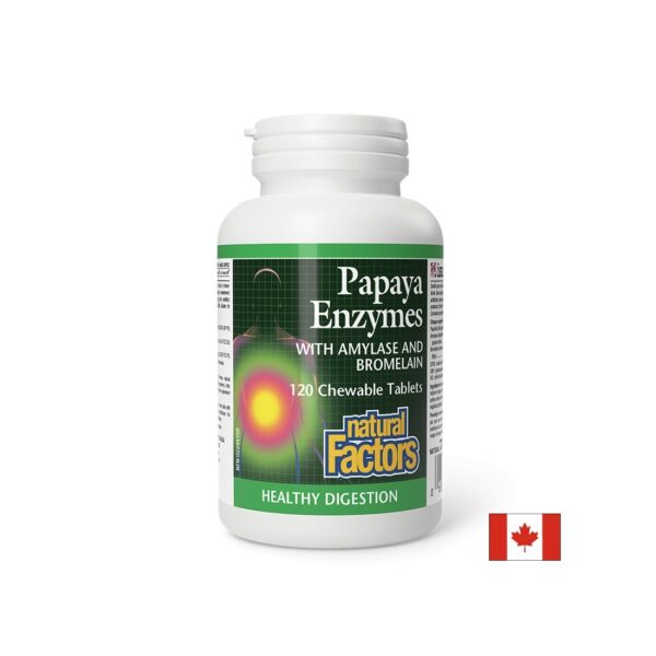 Храносмилане - Папая Eнзими с Амилаза и Бромелаин, 120 дъвчащи таблетки Natural Factors