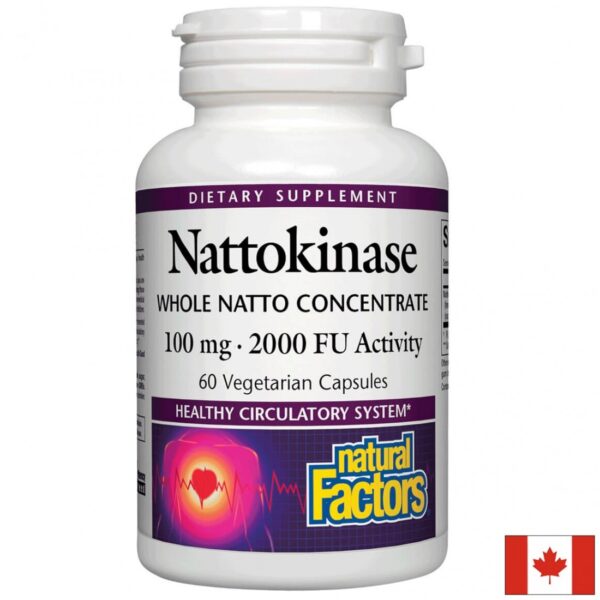 Сърдечно-съдово здраве - Натокиназа Nattokinase Natto Concentrate 2000 FU Activity, 60 капсули Natural Factors