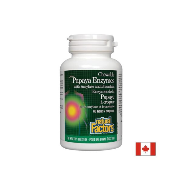 Papaya Enzymes with Amylase and Bromelain - Папая ензими с амилаза и бромелаин, 60 дъвчащи таблетки Natural Factors