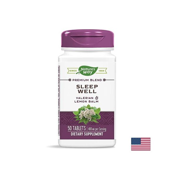 Sleep Well - Срещу тревожност и безсъние с валериана, маточина и витамин B2, 50 таблетки Nature’s Way